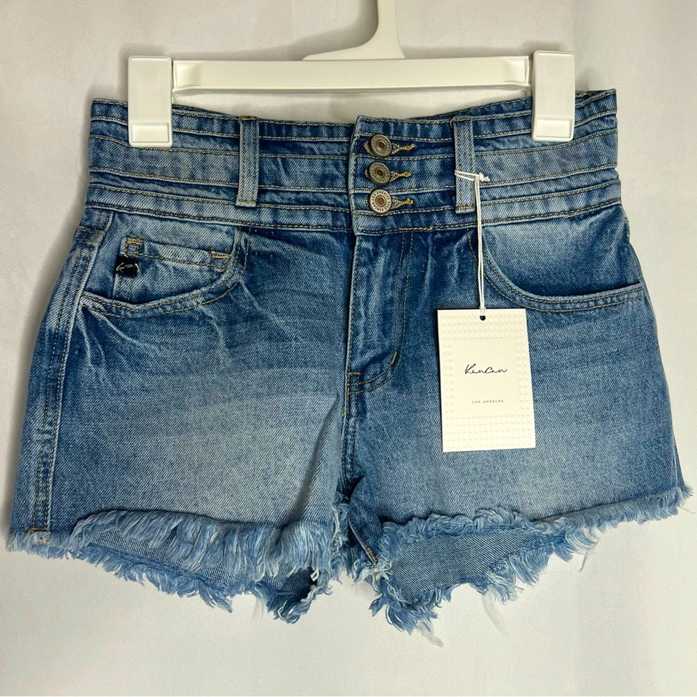 KanCan Triple Button High Waisted Shorts Size 3